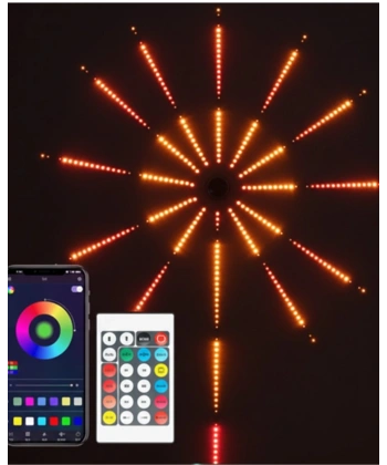 Uygulama Destekli RGB LED Havai Fişek Duvar Aydınlatması