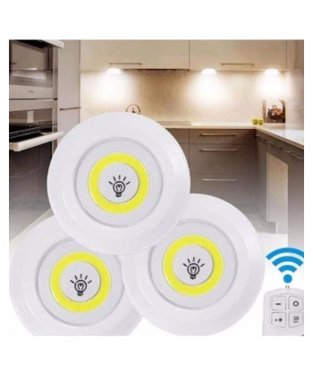 Uzaktan Kumandalı 3 Lü Spot Led Lamba Kablosuz Pilli Işıldak