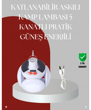 Uzaktan Kumandalı, 360 Derece Katlanabilir Solar LED Aydınlatma Çadır Lambası