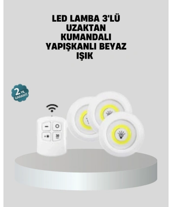 Uzaktan Kumandalı 3’lü Ayarlanabilir Spot LED Işık Seti