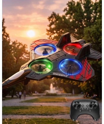 Uzaktan Kumandalı Drone Uçak LED Işıklı 360 Derece Akrobatik Hareket Özellikli