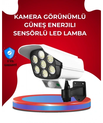 Uzaktan Kumandalı Güneş Enerjili LED Güvenlik Lambası Kamera Tipi Hareket Sensörlü