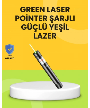 Uzun Mesafe Görünürlüklü Yeşil Lazer Pointer Şarjlı