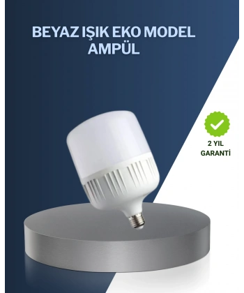 Uzun Ömürlü Şarjlı LED Ampul 30 Watt Güçlü Aydınlatma