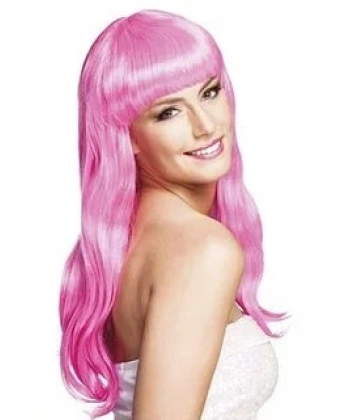 Uzun Peruk Saç - Toz Pembe