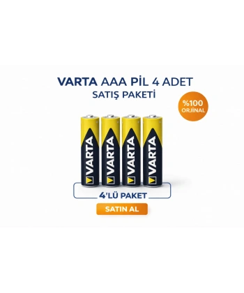Varta AAA İnce Kalem Pil 1.5V Super Heavy Duty R03 Çinko Karbon 2li 2 Paket