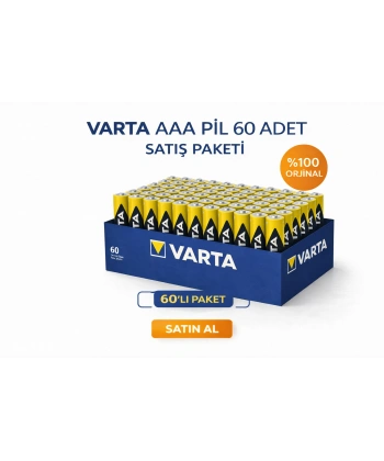 Varta AAA İnce Kalem Pil 1.5V Super Heavy Duty R03 Çinko Karbon 2li 30 Paket
