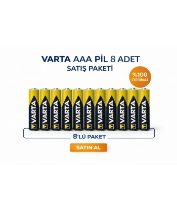 Varta AAA İnce Kalem Pil 1.5V Super Heavy Duty R03 Çinko Karbon 2li 4 Paket