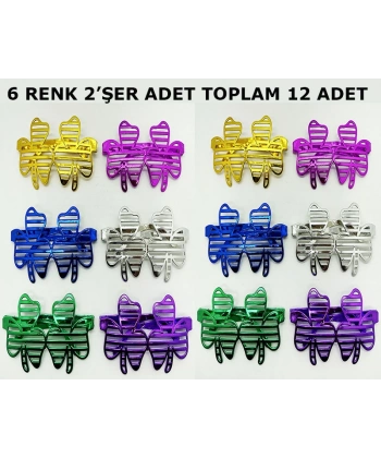 Vegas Casino Kupa Sinek Temalı Parti Gözlüğü 6 Renk 12 Adet