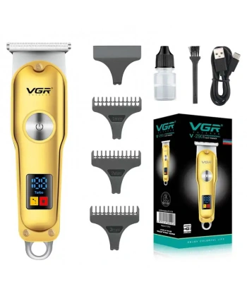 VGR V-290 Altın T Bıçak Sıfır Kesim LCD Ekran Şarjlı Tıraş Makinesi