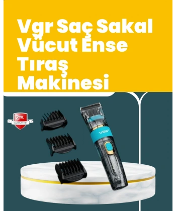 VGR V-695 Saç ve Sakal Kesme Makinesi LED Ekranlı 5 Uzunluk Ayarı