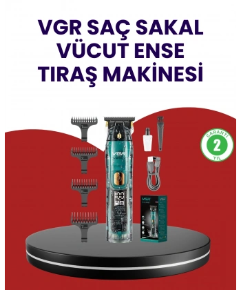 VGR V-695 Şarjlı Profesyonel Erkek Saç Sakal Tıraş Makinesi IPX7 Su Geçirmez