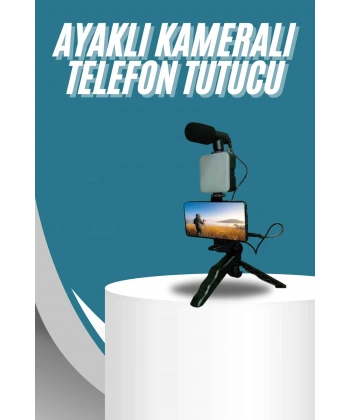 Video Making Kit Telefon Tutucu Vlog Video Mini Led Işıklı