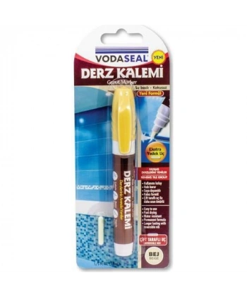 Vodaseal Çift Uçlu Su Bazlı Kokusuz Kalıcı Derz Kalemi Bej