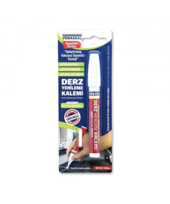 Vodaseal Çift Uçlu Su Bazlı Kokusuz Kalıcı Derz Kalemi Beyaz