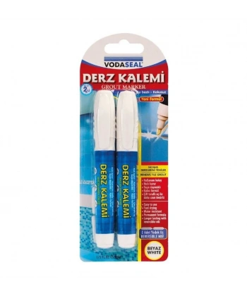 Vodaseal Çift Uçlu Su Bazlı Kokusuz Kalıcı Derz Kalemi Beyaz 2 Adet