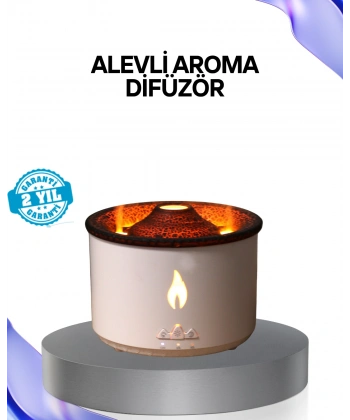 Volkan Efektli Aroma Difüzörü – Sessiz Çalışma, Otomatik Kapanma ve LED Işık
