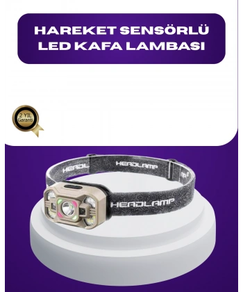 Wave Sensörlü LED Kafa Lambası Şarjlı Ayarlanabilir Işık
