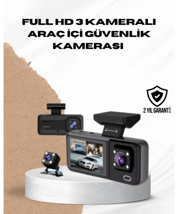 Wi-Fi Bağlantılı Full HD Araç Kamera Seti 3 Kameralı Park Koruma ve Döngü Kayıt