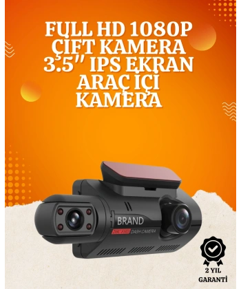 WiFi Destekli Araç Kamerası – 3 inç Ekran, 1080P Ön ve 720P İç Kamera