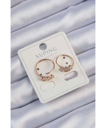 Xuping Rose Renk Zirkon Taşlı Su Yolu Küpe