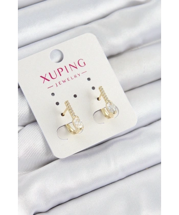 Xuping Zirkon Taşlı I Model Gold Renk Kadın Küpe