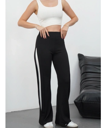 Yandan katlamalı pantolon siyah