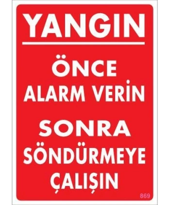 Yangın Nasıl Söndürülür Uyarı Levhası 25x35 KOD:869