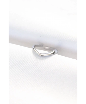 Yassı Silver Renk Ayarlanabilir Yüzük
