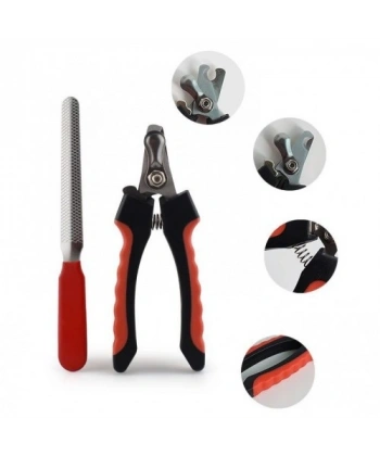 Yaylı Evcil Hayvan Tırnak Makası - Paslanmaz Çelik Törpülü Set