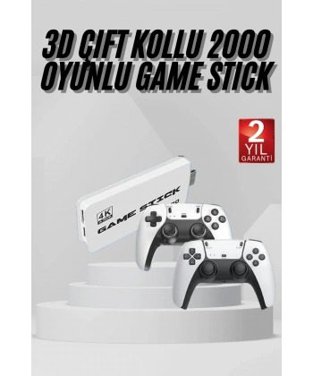 yeni nesil 3D 4K 2000 Oyunlu Game Stick Oyun Konsolu Çift Konsol