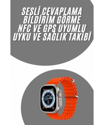 yeni nesil Akıllı Saat Android ve İOS Uyumlu 49 MM NFC Özelliği GPS Takibi