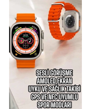 Yeni Nesil Akıllı Saat Nabız Ölçer Sağlık Ölçer ve Kalori Ölçer Uyku Takibi NFC Özelliği