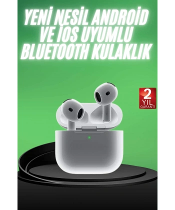 Yeni Nesil Bluetooth Kulaklık Beyaz Çağrı Cevaplayabilen Kablosuz
