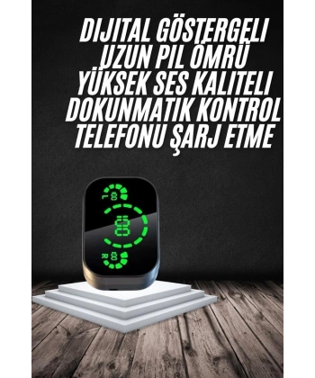 Yeni Nesil Bluetooth Kulaklık Çağrı Cevaplayabilen Dijital Göstergeli Powerbankli