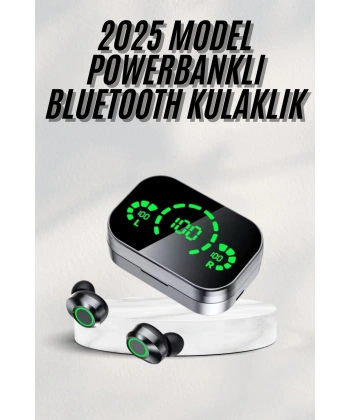Yeni Nesil Bluetooth Kulaklık Çağrı Cevaplayabilen Dijital Göstergeli Powerbankli