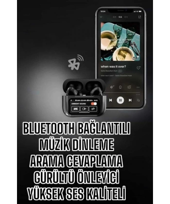 Yeni Nesil Bluetooth Kulaklık Ekranlı Yüksek Ses Kaliteli Uzun Şarj Süreli