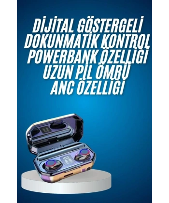 Yeni Nesil Bluetooth Kulaklık Uzun Pil Ömrü El Fenerli Dijital Şarj Göstergeli