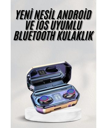 Yeni Nesil Bluetooth Kulaklık Uzun Pil Ömrü El Fenerli Dijital Şarj Göstergeli