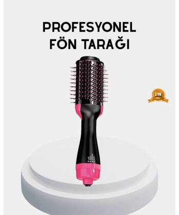 Yeni Nesil Fön Tarağı – 220°C Isı, Negatif İyon, 360° Dönebilen Kablo