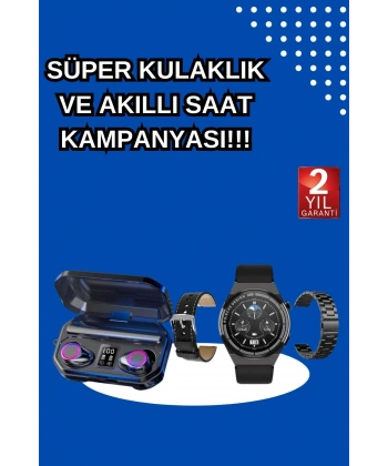 Yeni Nesil Kampanyası Bluetooth Bağlantılı Akıllı Saat ve Kablosuz Kulaklık Dijital Göstergeli