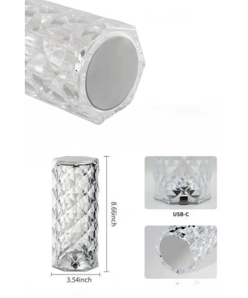 Yeni Nesil Modern Kristal Masa ve Gece Lambası Dokunmatik Renk Değiştirebilen