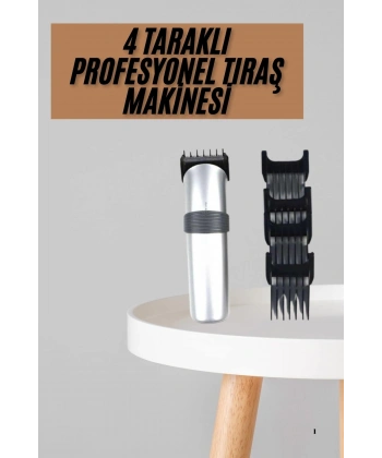 Yeni Nesil Profesyonel Şarjlı Saç Sakal Tıraş Makinesi Ayarlanabilir 4 Taraklı