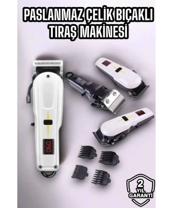 Yeni Nesil Tıraş Makinesi Uzun Şarjlı Paslanmaz Çelik Bıçaklı