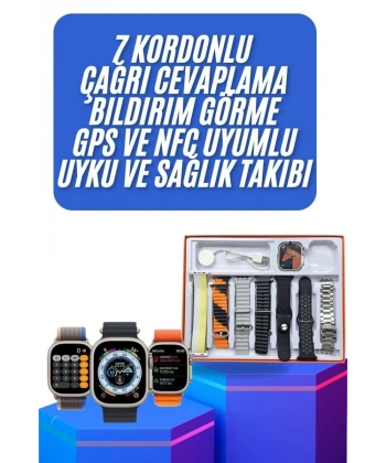 yeni nesil Unısex 7 Kordonlu Çok Fonksiyonlu Nabız Ölçer Uyku ve Sağlık Takibi
