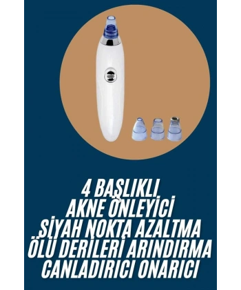 Yeni Nesil Vakumlu Pilli Siyah Nokta ve Yüz Temizleme Cihazı 4 Başlıklı