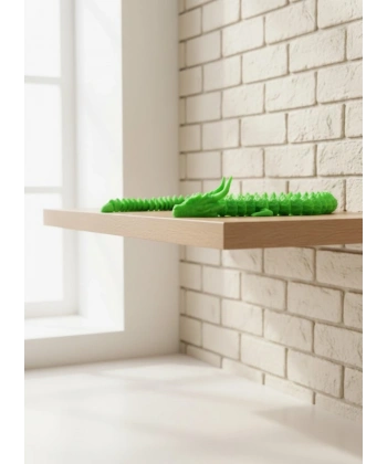 Yeşil Hareketli Ejderha Figürü Esnek Gövdeli Fantastik Dekor 60 cm