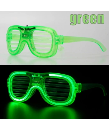 Yeşil LED Işıklı Parti Gözlüğü – Neon Glow Şerit Gözlük 3 Modlu