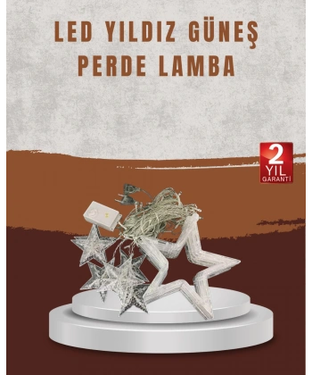Yıldız Desenli Perde Tipi Peri Led 3x3 Metre Aydınlatma