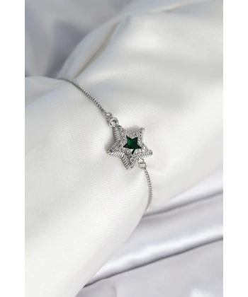 Yıldız Model Asansörlü Gümüş Renk Kadın Bileklik